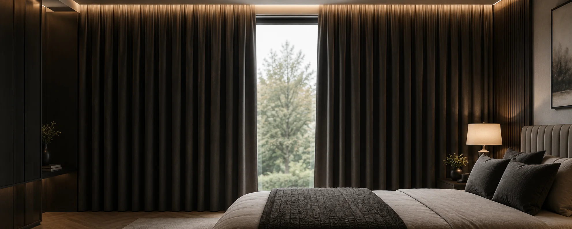 Made to measure blackout curtains in a Dublin home
