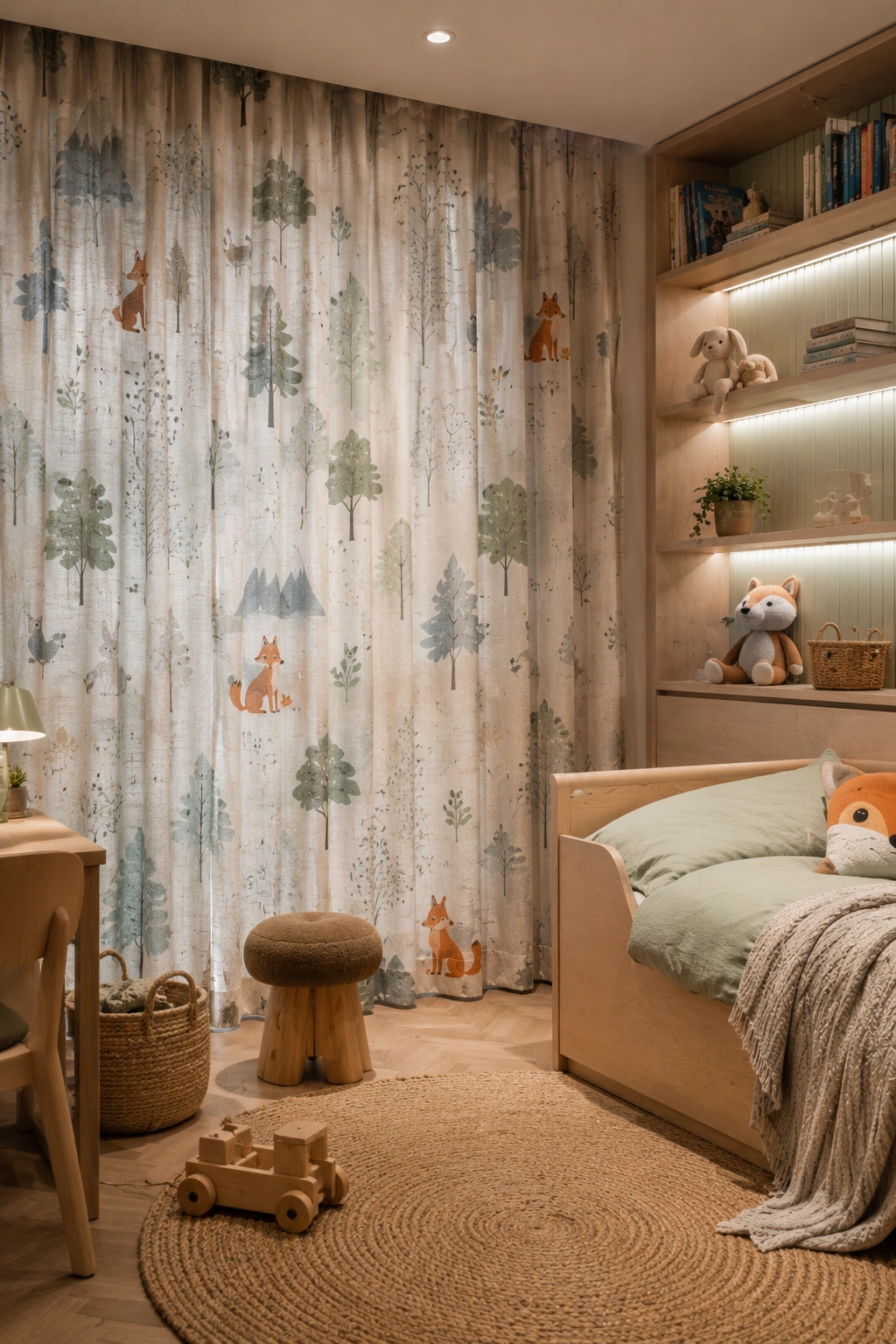 Children's bedroom curtains in a tasteful Irish family home